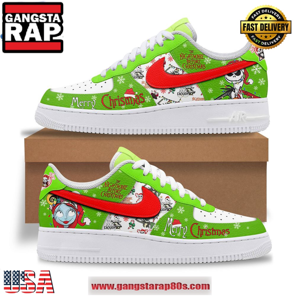 The Nightmare Before Christmas Merry Christmas 2024 Air Force 1 Running Sneakers Shoes