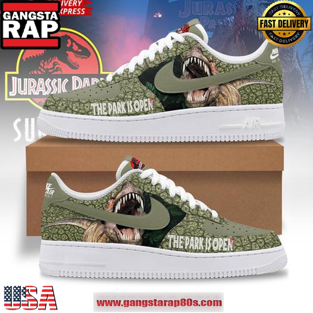 The Park Is Open Jurassic Park Limited Edition Air Force 1 Sneakers Shoes