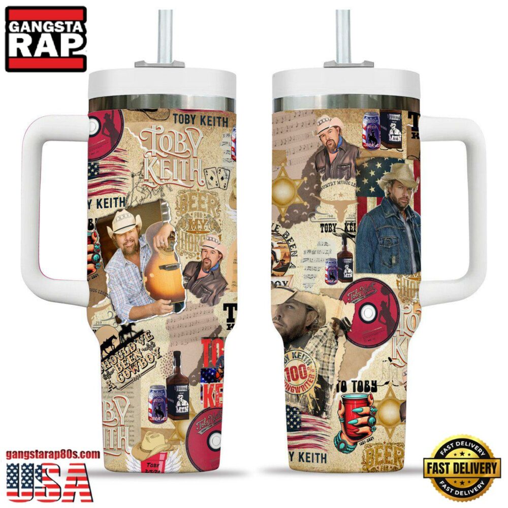 Toby Keith Music Custom Stanley Quencher 40oz Stainless Steel Tumbler For Fans