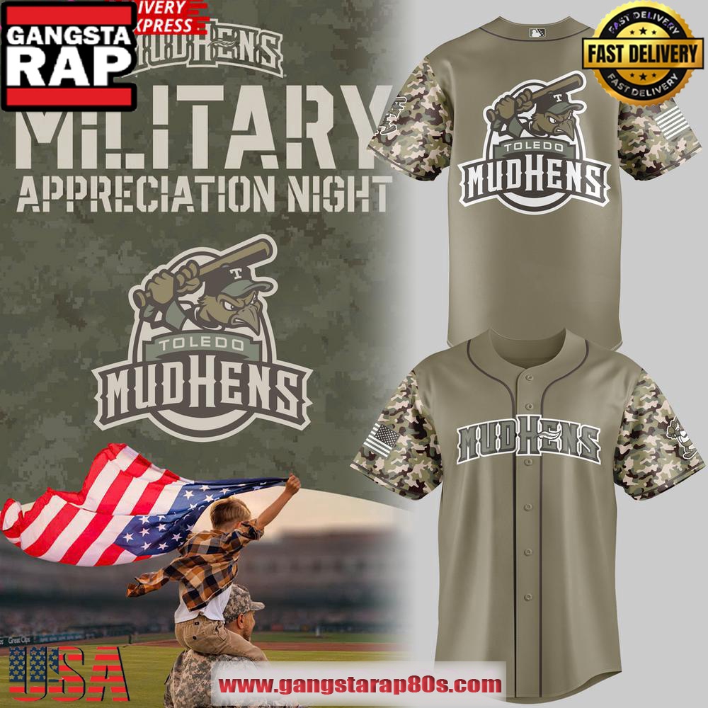 Toledo Mud Hens Military Appreciation Night 2025 Special Edition Baseball Jersey Shirt