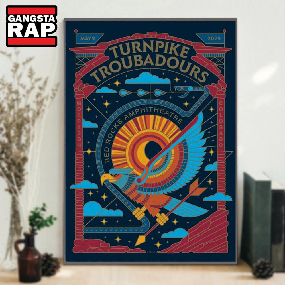 Turnpike Troubadours Red Rocks Amphitheatre Morrison, CO May 9 2025 Concert Poster Canvas Art