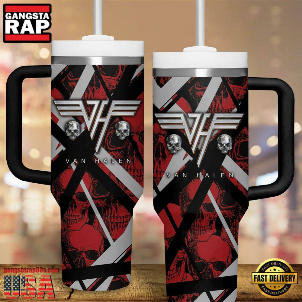Van Halen Music Custom Stanley Quencher 40oz Stainless Steel Tumbler For Fans