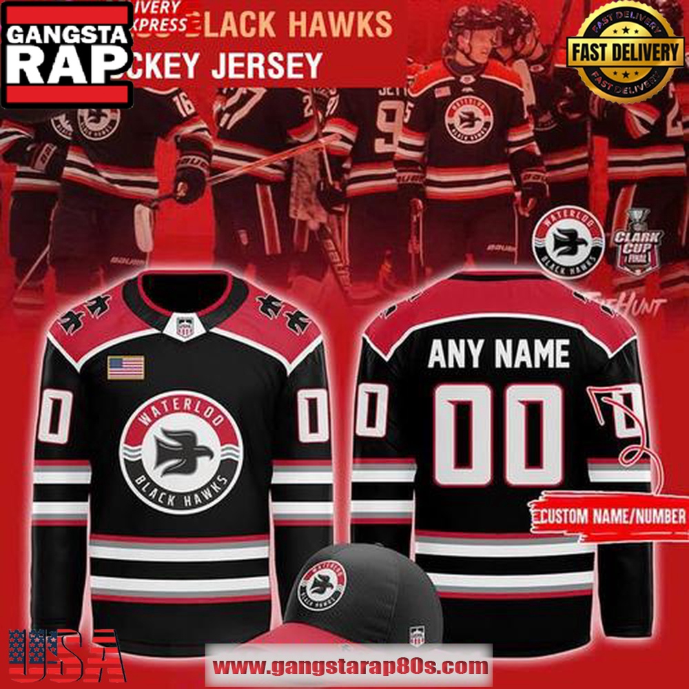 Waterloo Black Hawks Uniforms 2024-25 Custom Hockey Jersey