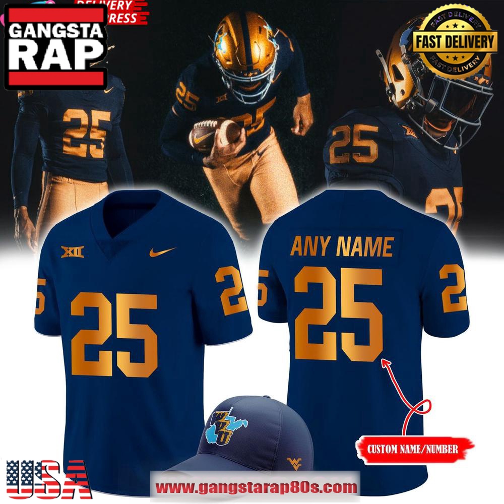 West Virginia Mountaineers Old Gold Throwback Special Custom Football Jersey