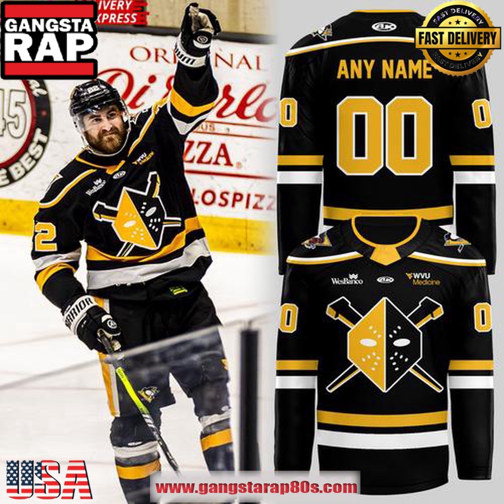 Wheeling Nailers New Uniforms 2025 Custom Name Number Black Hockey Jersey