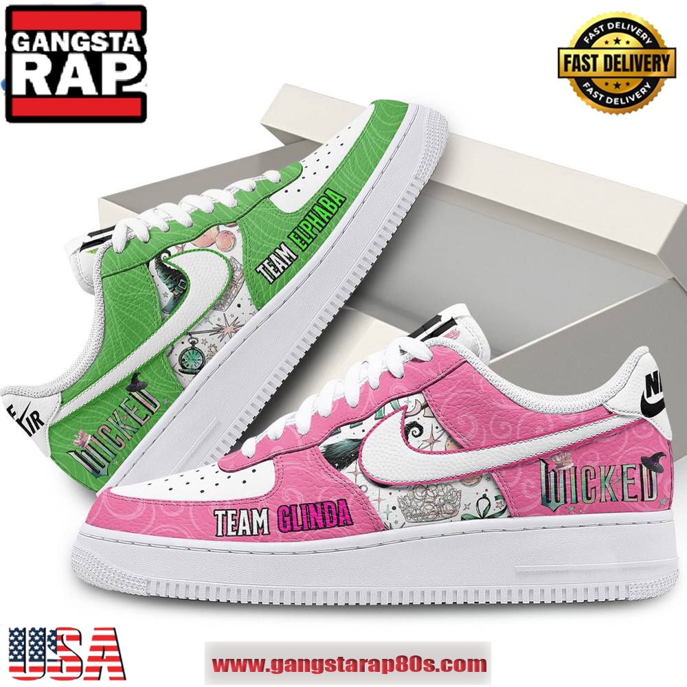 Wicked Opposite Pink Green Limited Edition Air Force 1 Running Sneakers Shoes