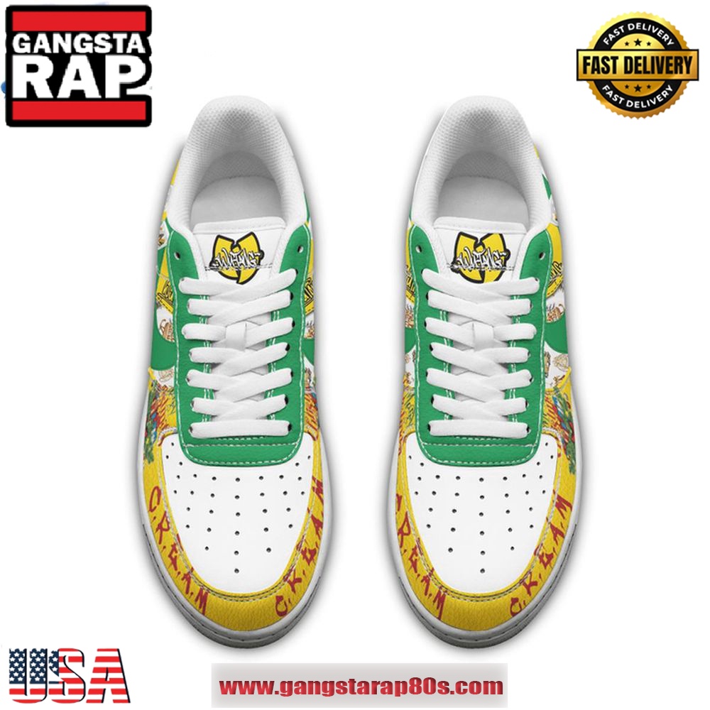 Wu-Tang Clan Cream Merry Christmas Limited Edition Air Force 1 Running Sneakers Shoes Wu-Tang Clan Cream Merry Christmas Limited Edition Air Force 1 Running Sneakers Shoes