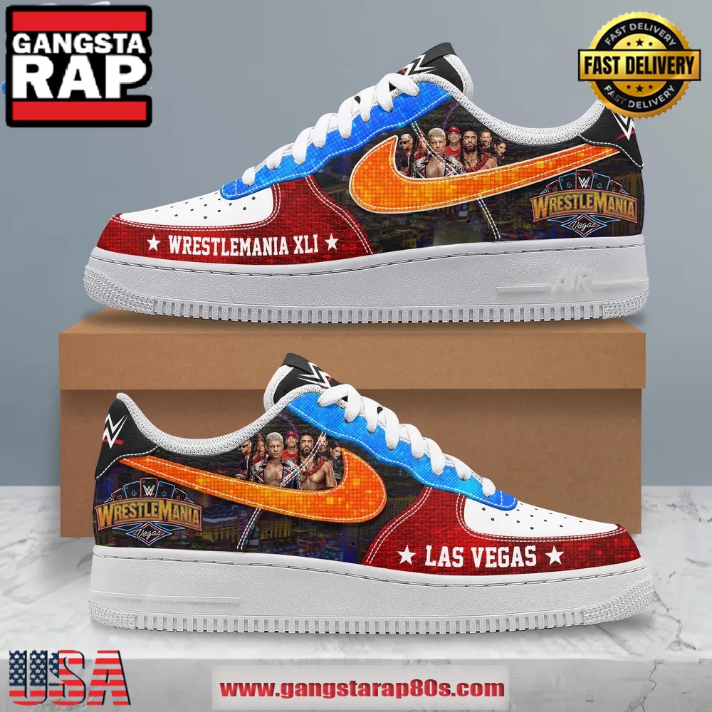 WWE WRESTLEMANIA 41 Limited Edition Air Force 1 Running Sneakers Shoes