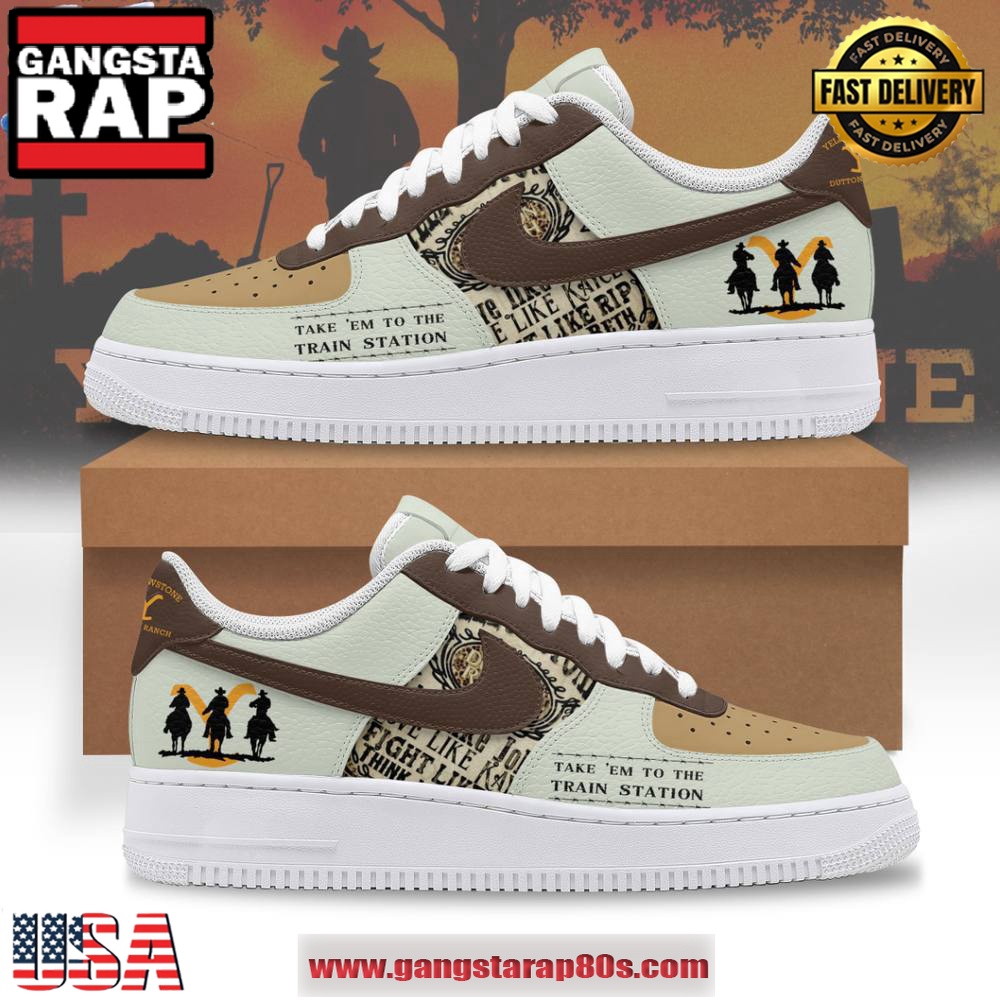 Yellowstone Train Station Limited Edition Air Force 1 Running Sneakers Shoes