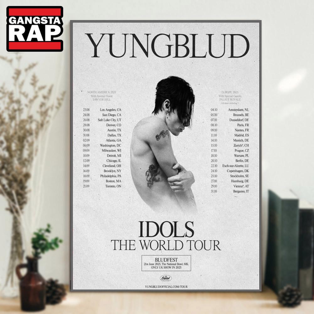 Yungblud Idols The World Tour 2025 Poster Canvas Art