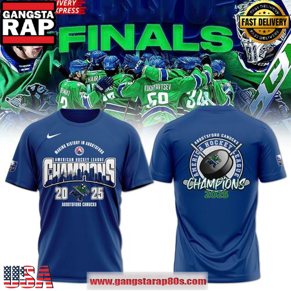 Abbotsford Canucks 2025 AHL Champions Blue Unisex T Shirt