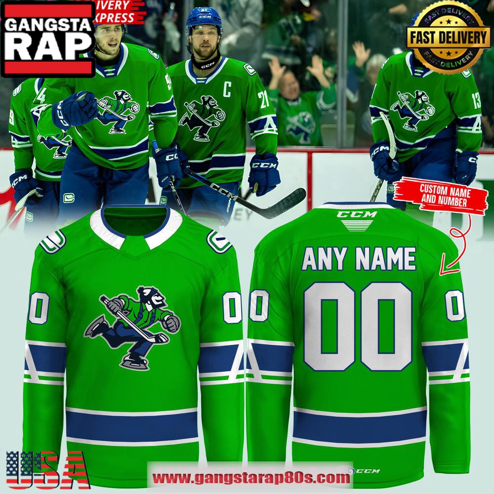 Abbotsford Canucks AHL CCM Edition Green Custom Hockey Jersey Abbotsford Canucks AHL CCM Edition Green Custom Hockey Jersey