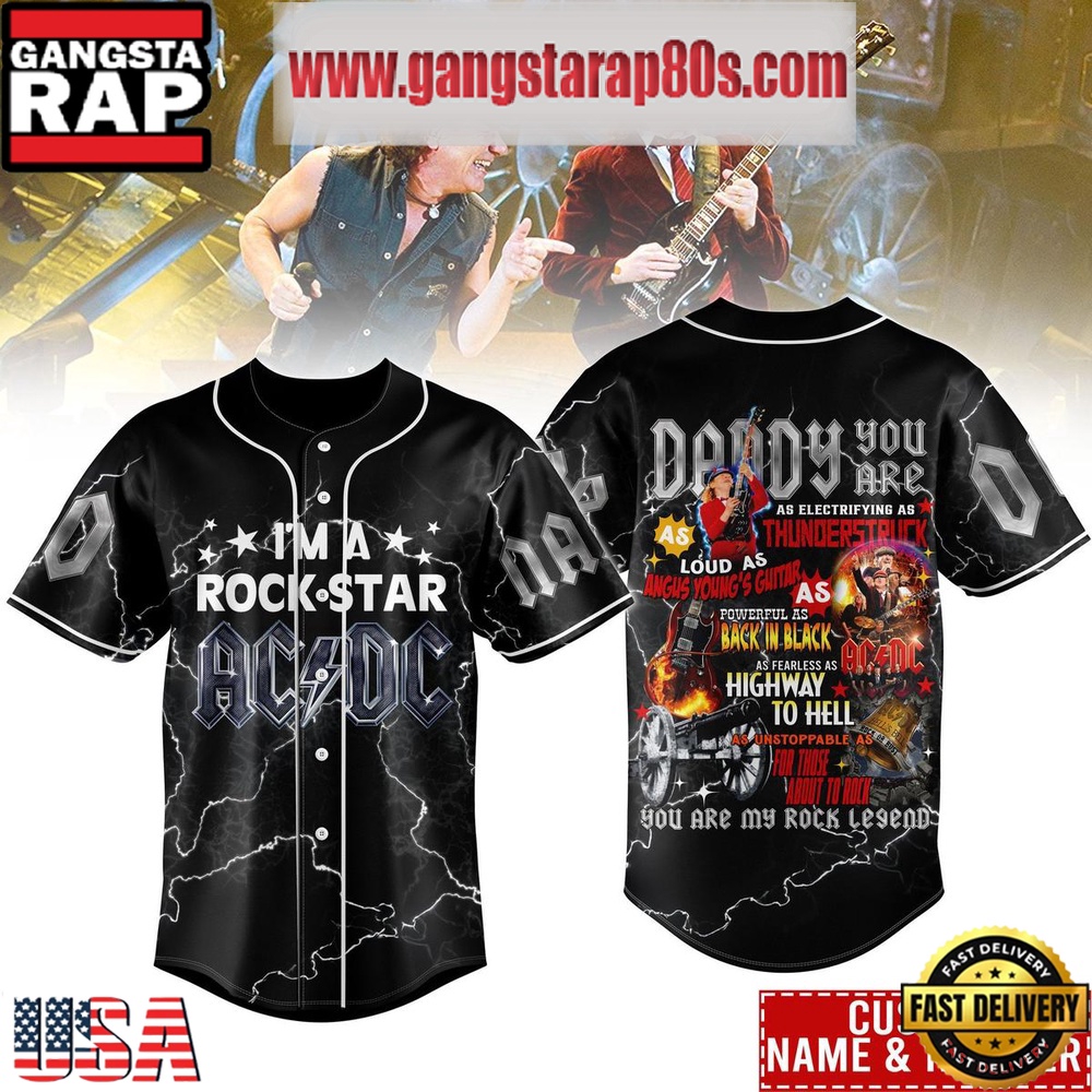 ACDC I’m A Rock Star Father’s Day Special Edition Custom Baseball Jersey Shirt