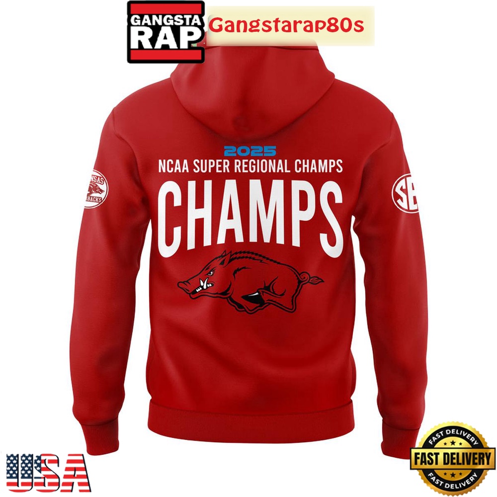 Arkansas Razorbacks Baseball NCAA Super Regional Champions All Over Print T-Shirt Hoodie Arkansas Razorbacks Baseball NCAA Super Regional Champions All Over Print T-Shirt Hoodie