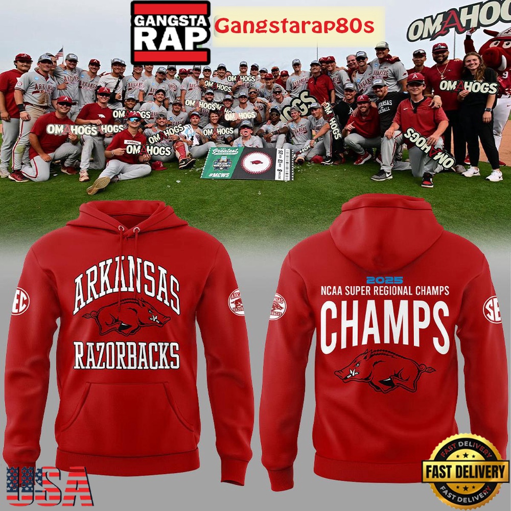 Arkansas Razorbacks Baseball NCAA Super Regional Champions All Over Print T-Shirt Hoodie Arkansas Razorbacks Baseball NCAA Super Regional Champions All Over Print T-Shirt Hoodie