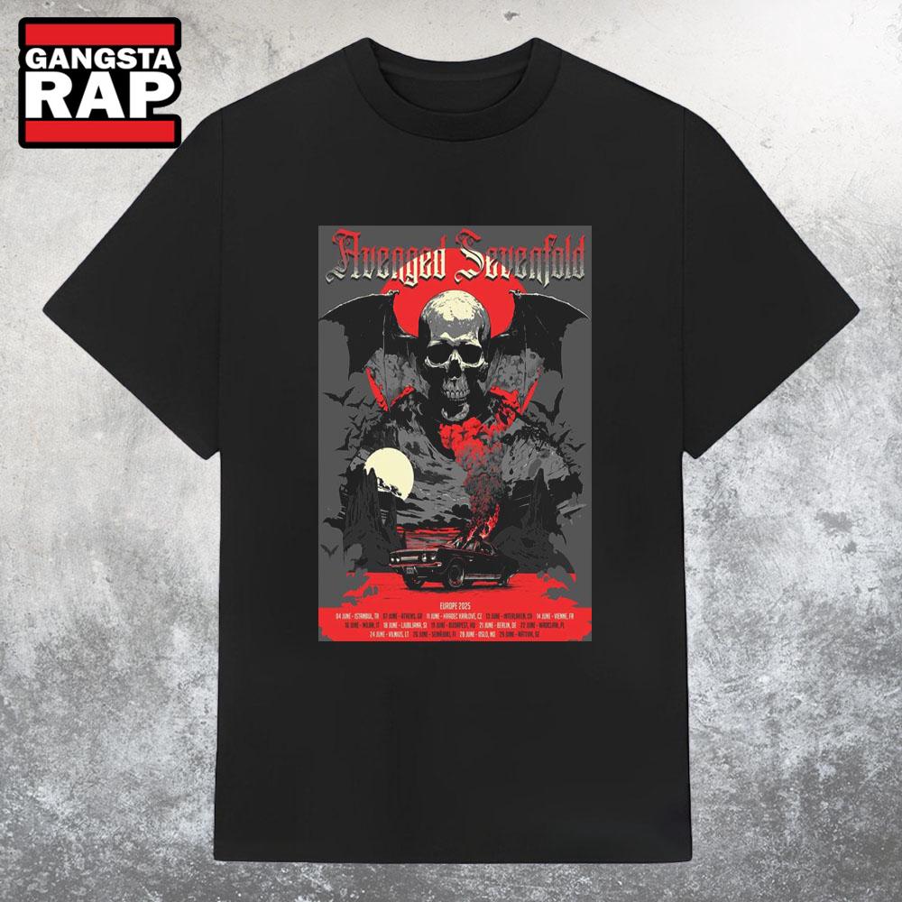 Avenged Sevenfold Europe June 2025 T Shirt