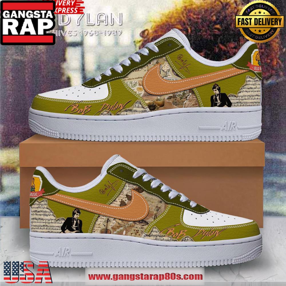 Bob Dylan Old Music Limited Edition Air Force 1 Running Sneakers Shoes