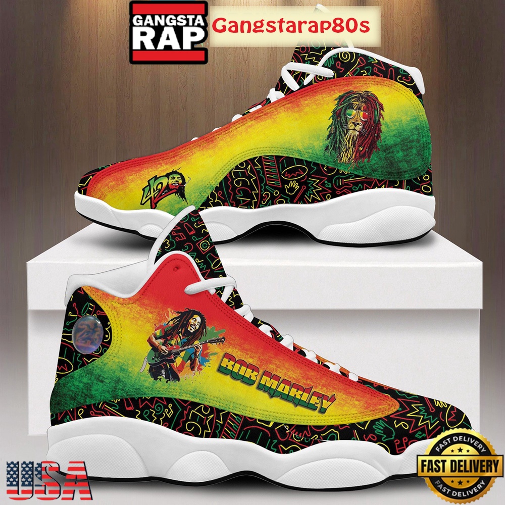Bob Marley One Love One World Fan Air Jordan 13 Shoes Running Sneakers