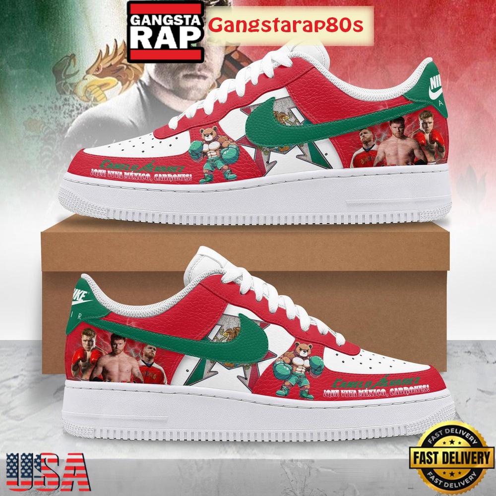 Canelo Alvarez Ique Viva Mexico Cabrones Special Edition Air Force 1 Shoes Running Sneakers
