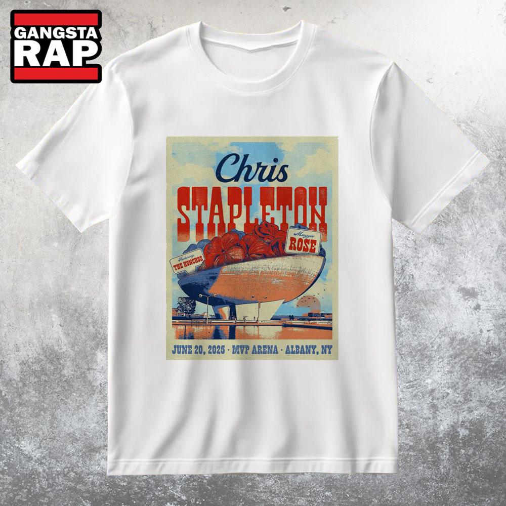 Chris Stapleton In Albany NY On Jun 20 2025 Tour T Shirt