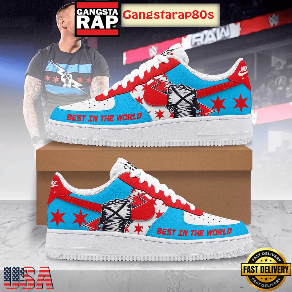 CM Punk Best In The World Special Edition Air Force 1 Shoes Running Sneakers