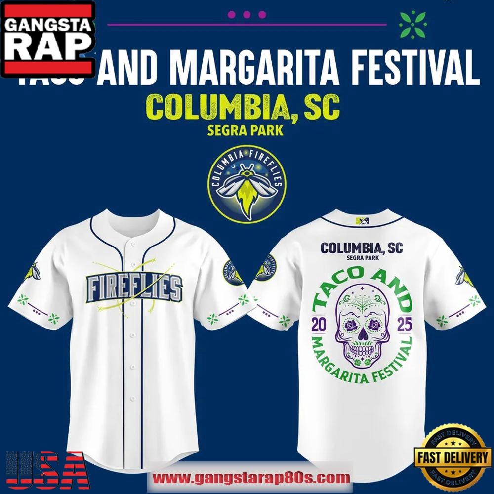 Columbia Fireflies Taco And Margarita Festival Limited Edition Baseball Jersey Shirt