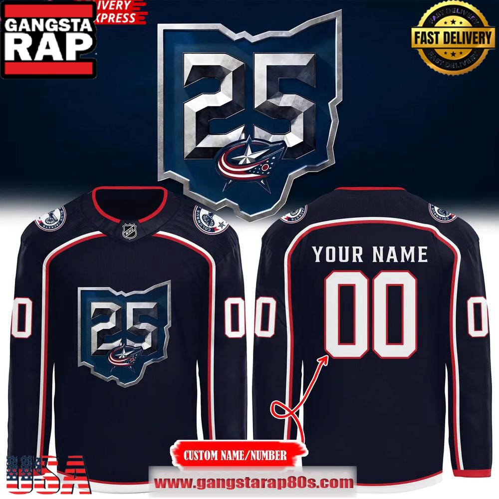 Columbus Blue Jackets 25th Anniversary Special Custom Hockey Jersey Columbus Blue Jackets 25th Anniversary Special Custom Hockey Jersey