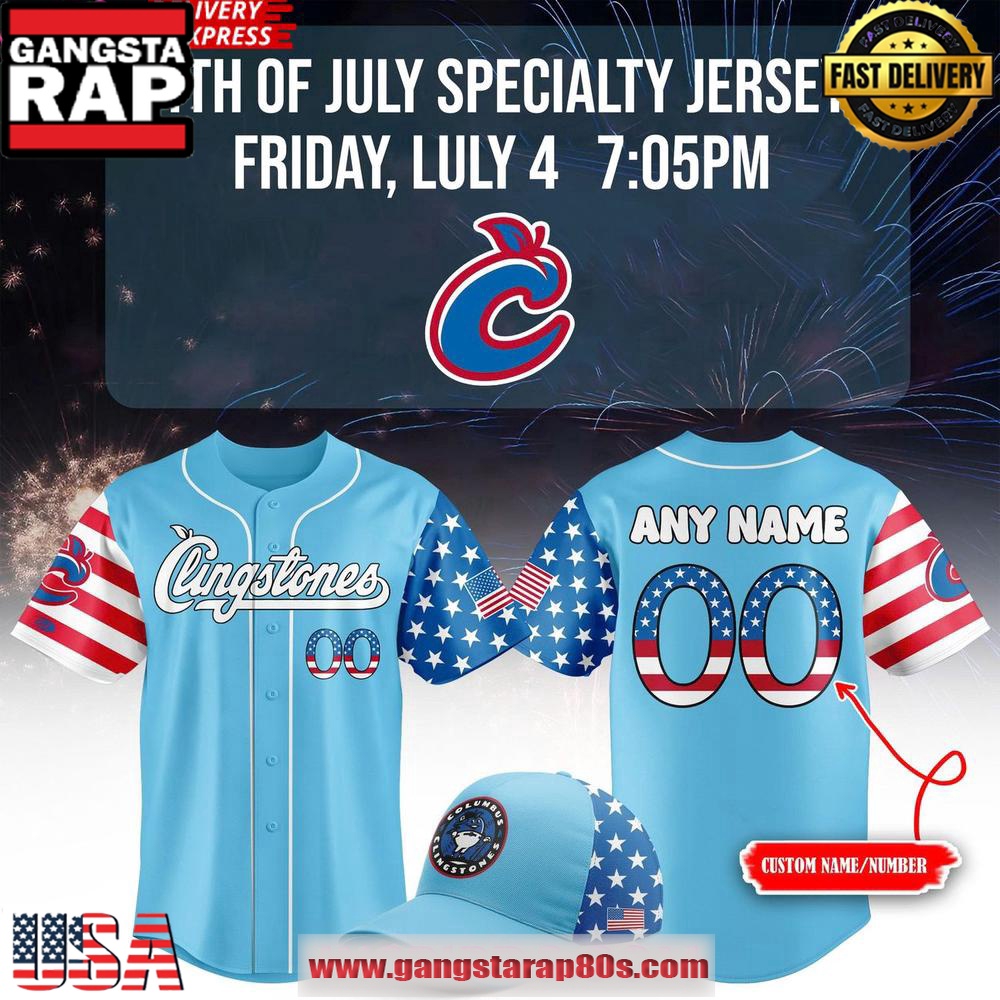 Columbus Clingstones 4th Of July Special Edition Custom Baseball Jersey Shirt Columbus Clingstones 4th Of July Special Edition Custom Baseball Jersey Shirt