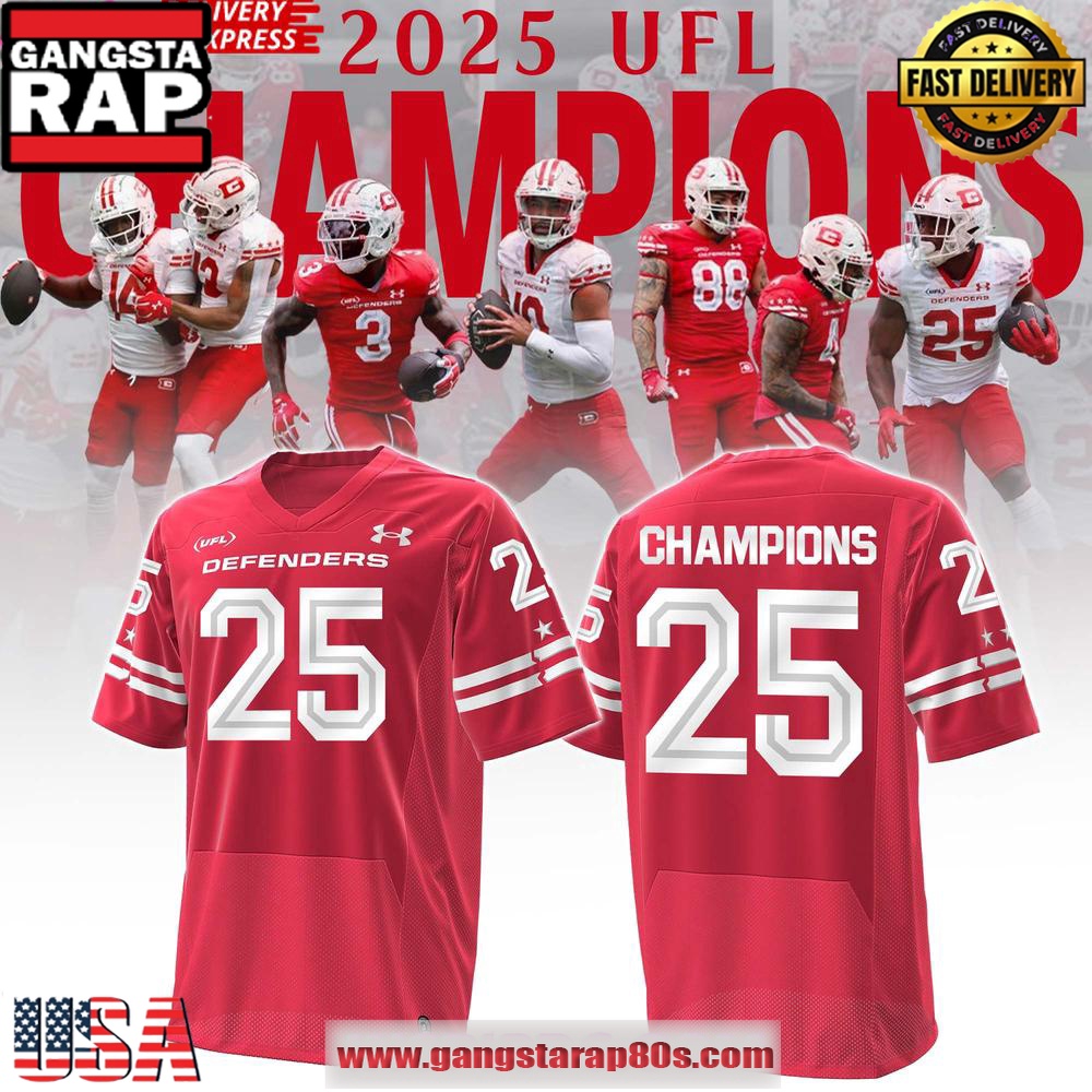 DC Defenders 2025 United Football League Champions Edition Red Jersey