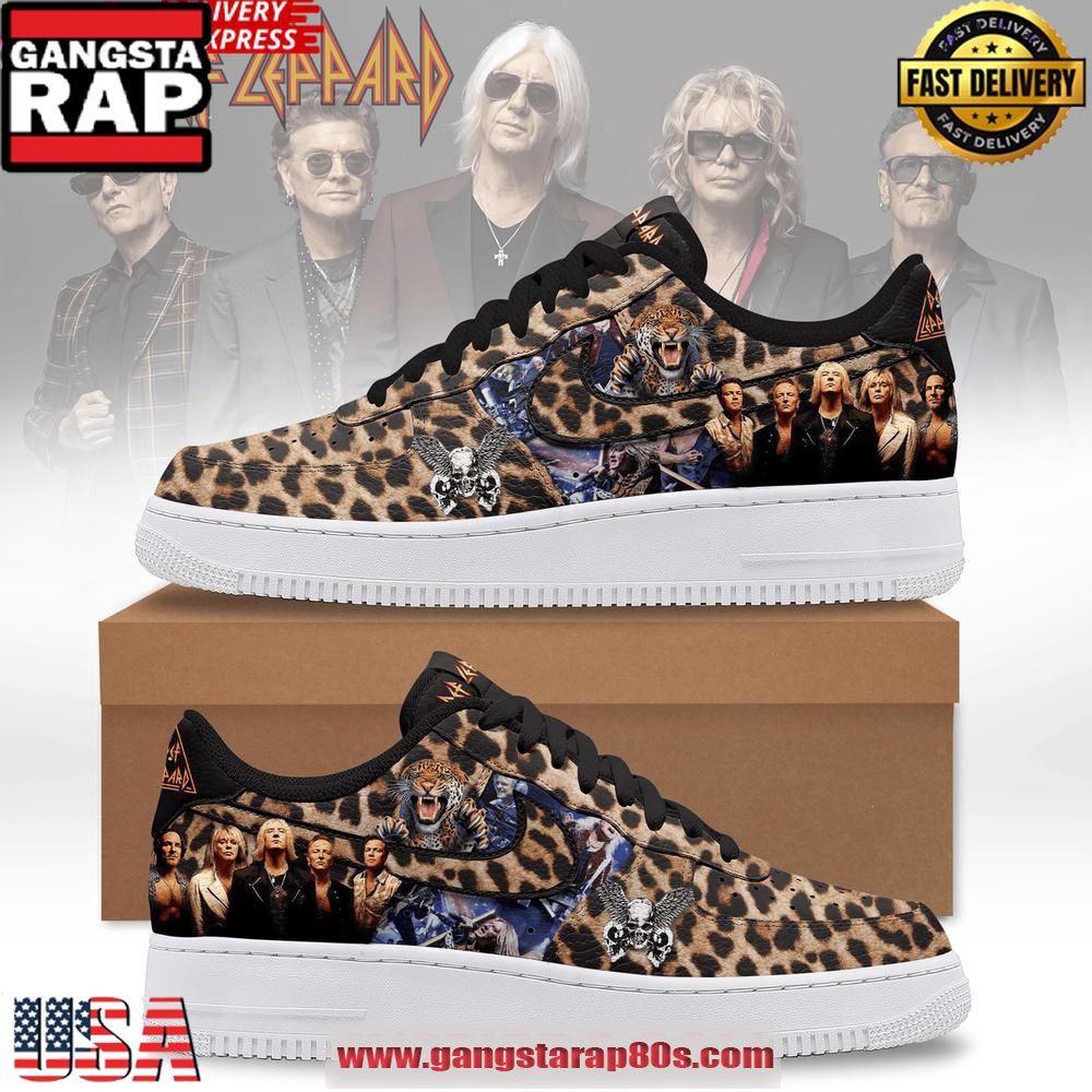 Def Leppard Rock Legend Leopard Limited Edition Air Force 1 Sneakers Shoes