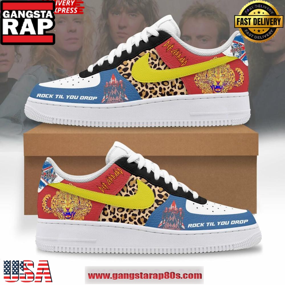 Def Leppard Rock Til You Drop Limited Air Force 1 Sneakers Shoes