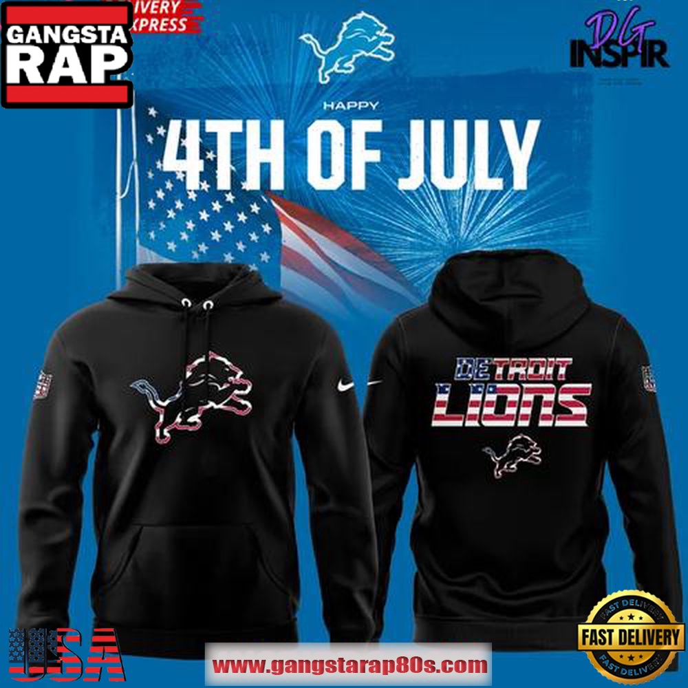 Detroit Lions 4th of July Stars & Stripes Edition All Over Print Hoodie
