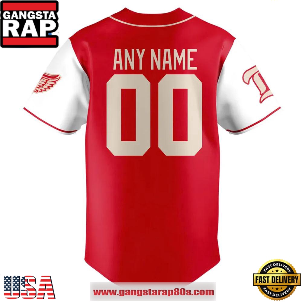 Detroit Red Wings 100 Years Of Hockeytown Special Edition Custom Baseball Jersey Shirt Detroit Red Wings 100 Years Of Hockeytown Special Edition Custom Baseball Jersey Shirt