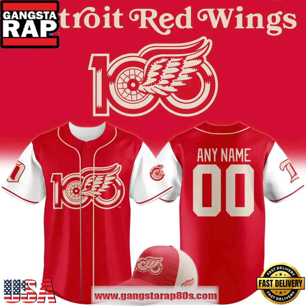 Detroit Red Wings 100 Years Of Hockeytown Special Edition Custom Baseball Jersey Shirt
