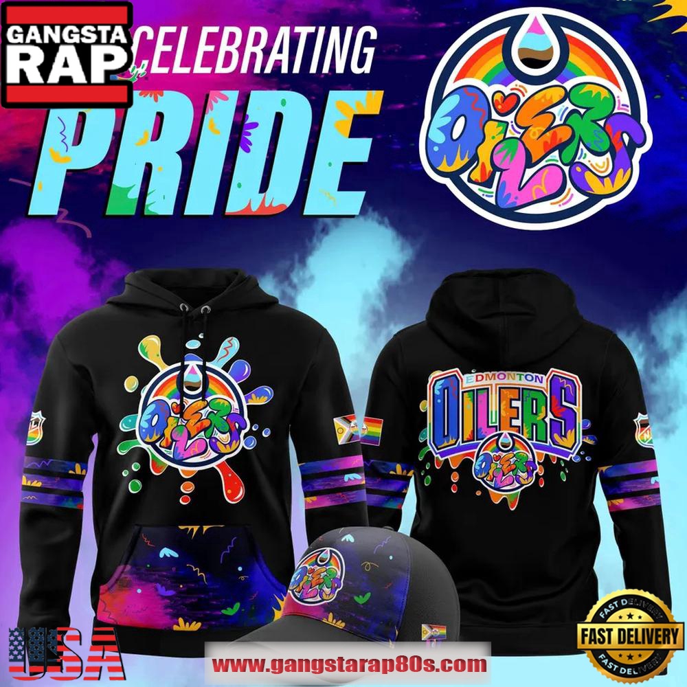 Edmonton Oilers 2025 Pride Month Special Edition Graffiti All Over Print Hoodie