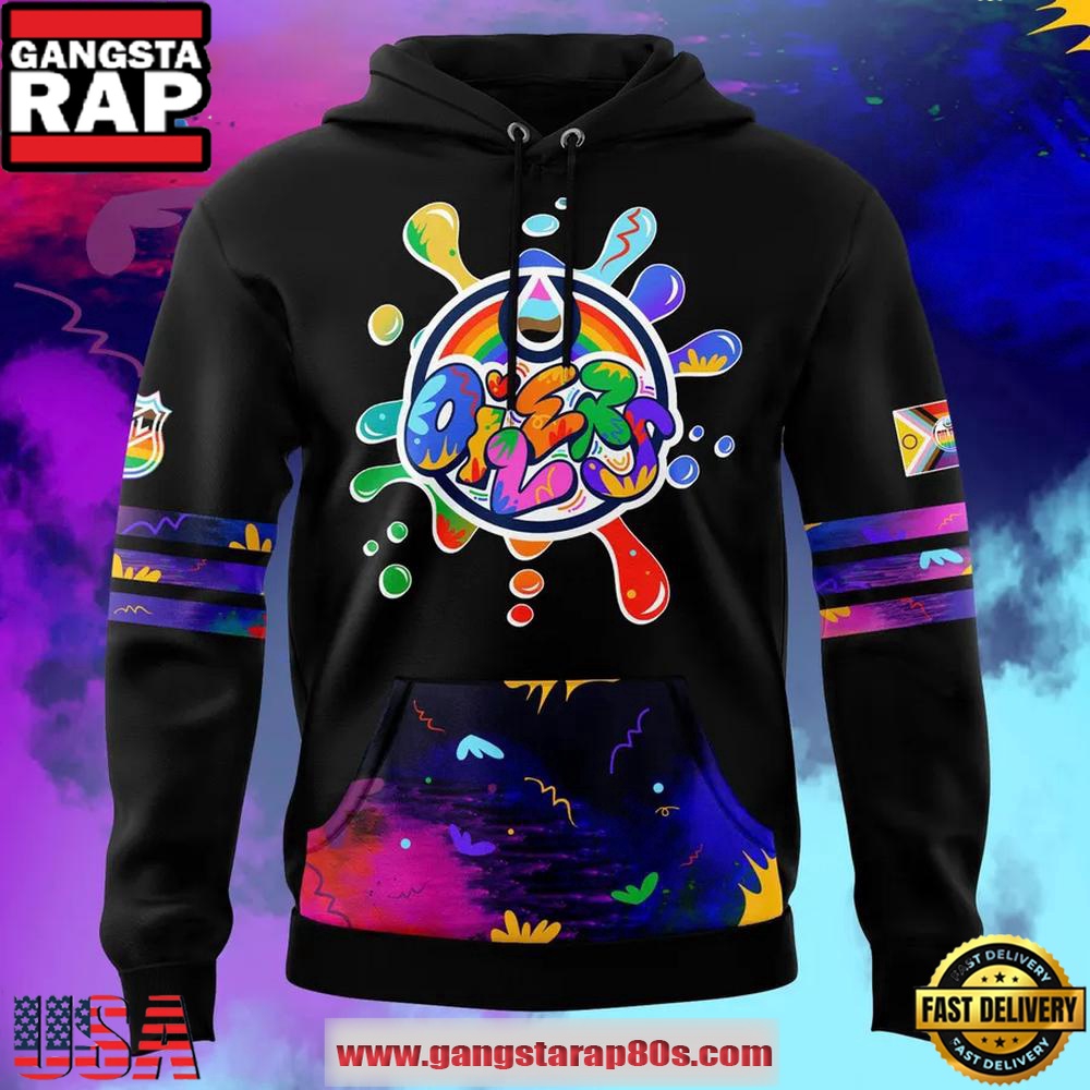 Edmonton Oilers 2025 Pride Month Special Edition Graffiti All Over Print Hoodie