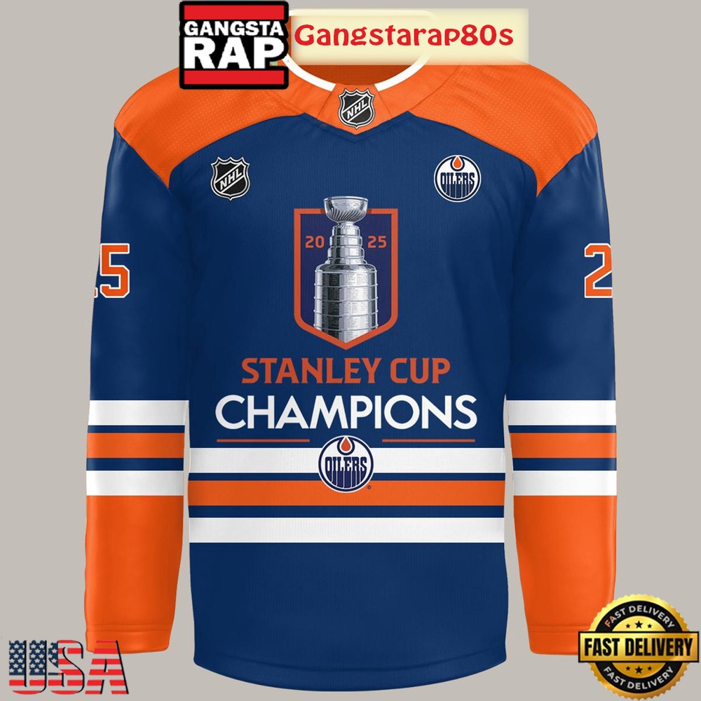 Edmonton Oilers Champion NHL Stanley Cup 2025 Hockey Jersey Edmonton Oilers Champion NHL Stanley Cup 2025 Hockey Jersey