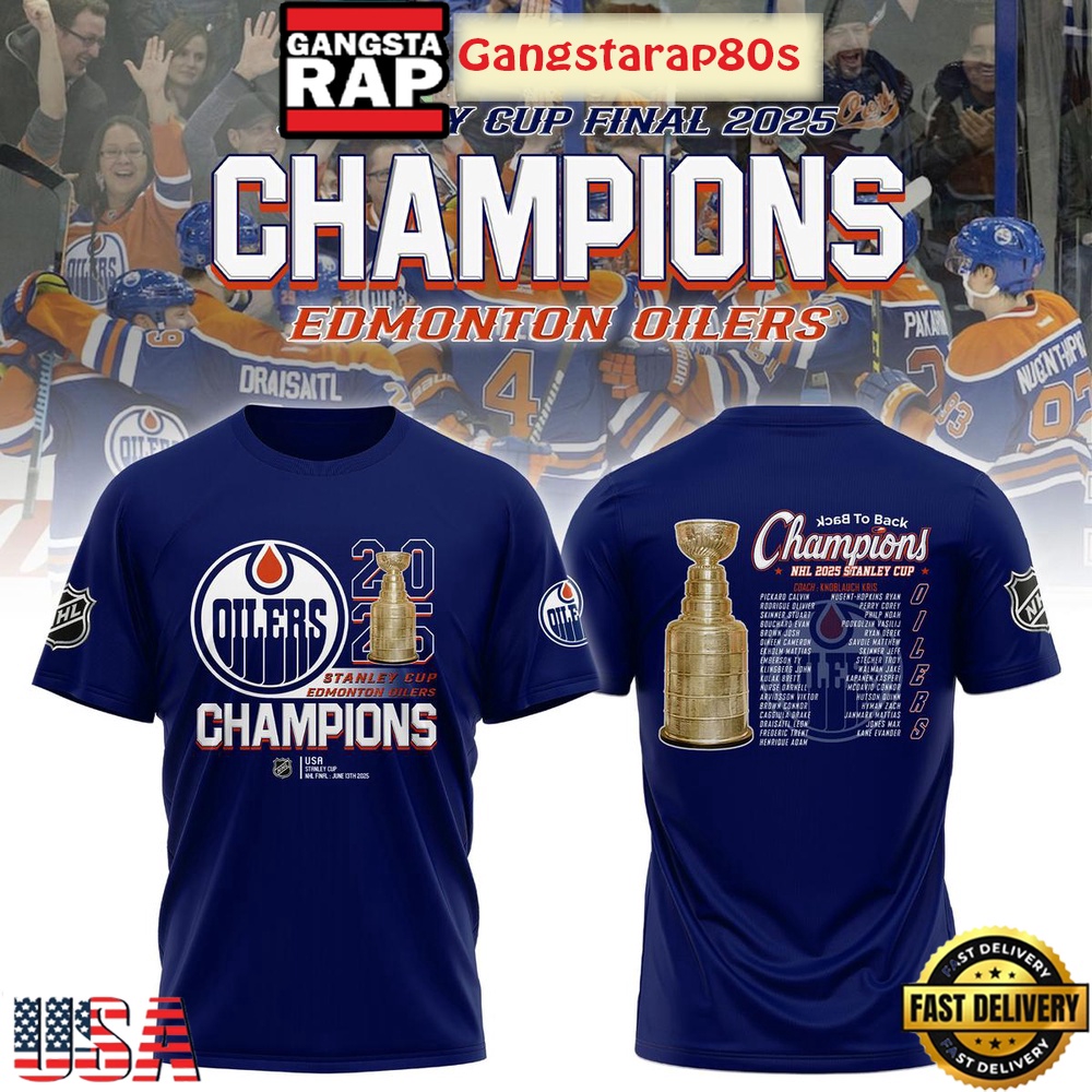 Edmonton Oilers Stanley Cup 2025 Champions Blue All Over Print T-Shirt Hoodie Edmonton Oilers Stanley Cup 2025 Champions Blue All Over Print T-Shirt Hoodie