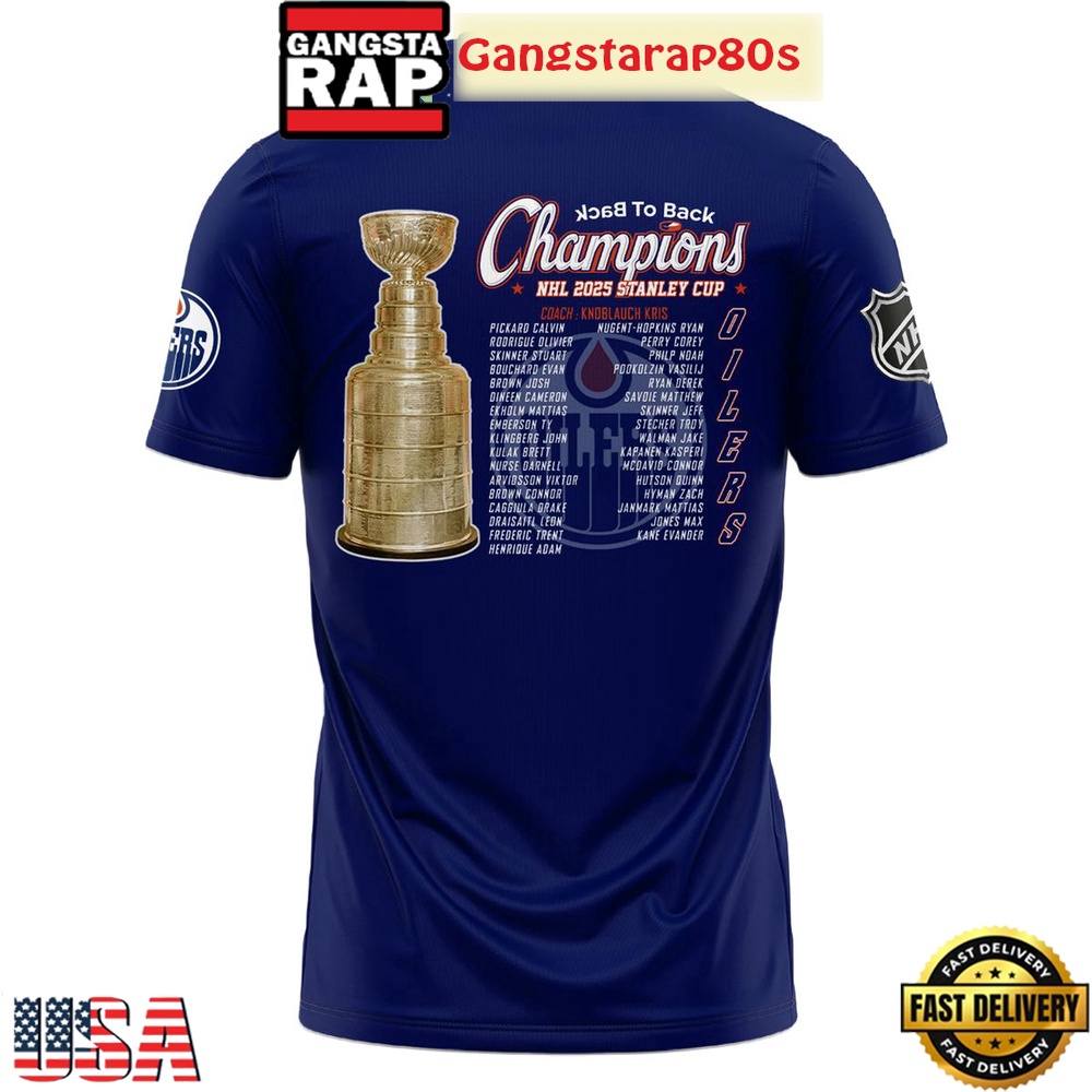 Edmonton Oilers Stanley Cup 2025 Champions Blue All Over Print T-Shirt Hoodie Edmonton Oilers Stanley Cup 2025 Champions Blue All Over Print T-Shirt Hoodie