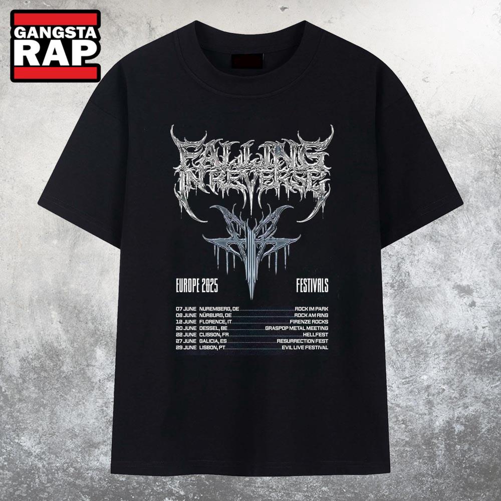 Falling In Reverse Europe Summer Festival Tour Dates List 2025 T Shirt