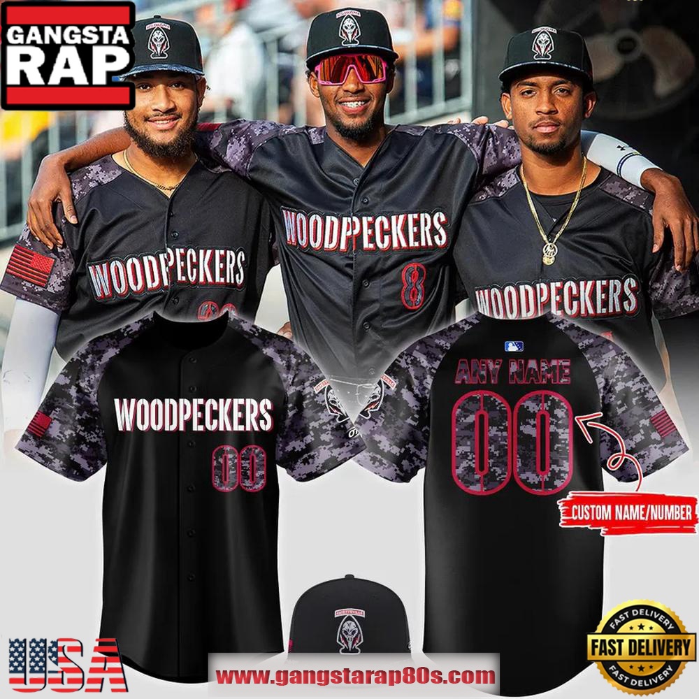 Fayetteville Woodpeckers Black Ops Limited Edition Custom Baseball Jersey Shirt Fayetteville Woodpeckers Black Ops Limited Edition Custom Baseball Jersey Shirt