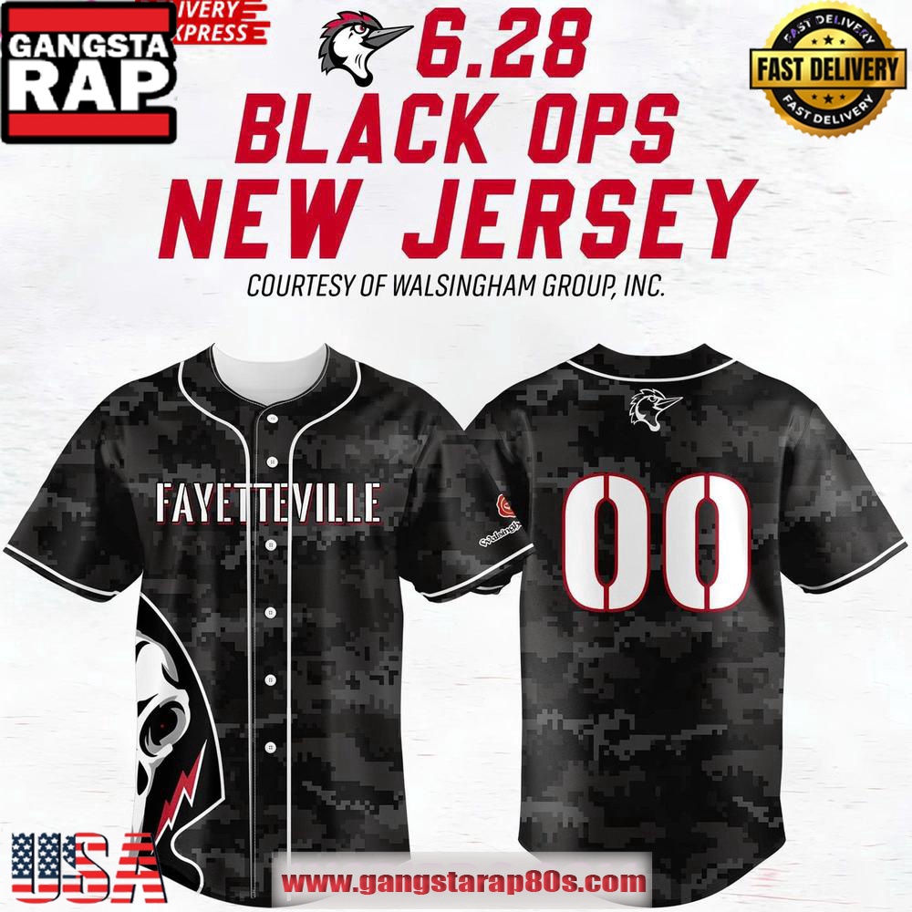 Fayetteville Woodpeckers Black Ops Night 2025 Custom Baseball Jersey Shirt