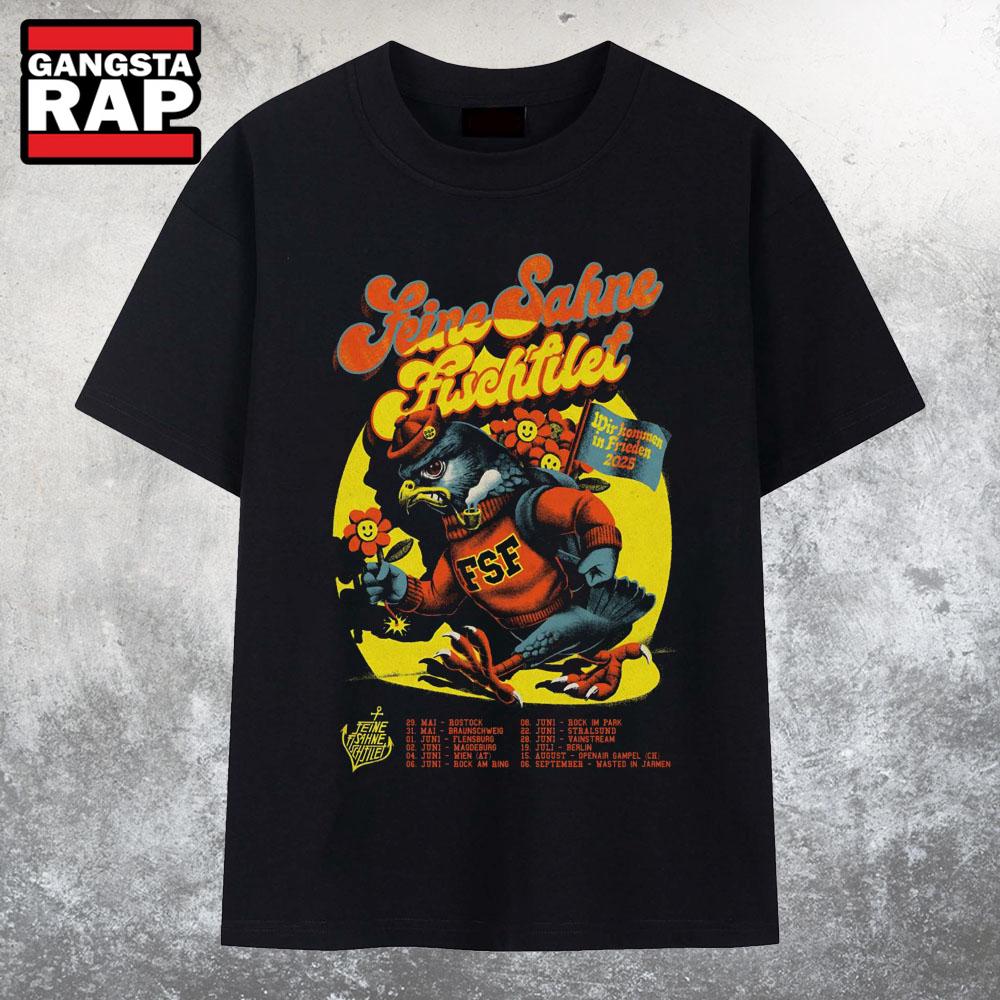 Feine Sahne Fischfilet Wir Kommen in Frieden Tour 2025 T Shirt