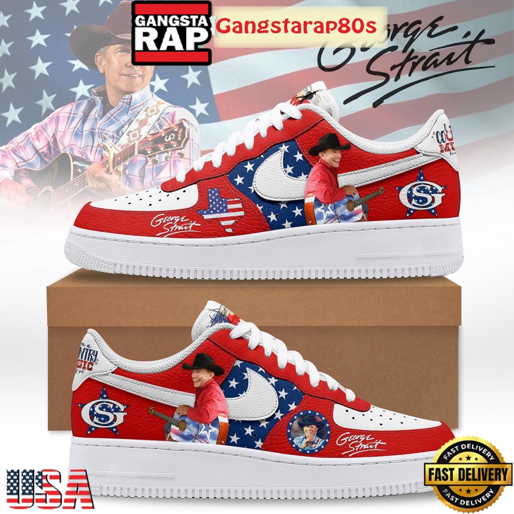 George Strait I Am A Country Music Kind Of Gal Special Edition Air Force 1 Shoes Running Sneakers