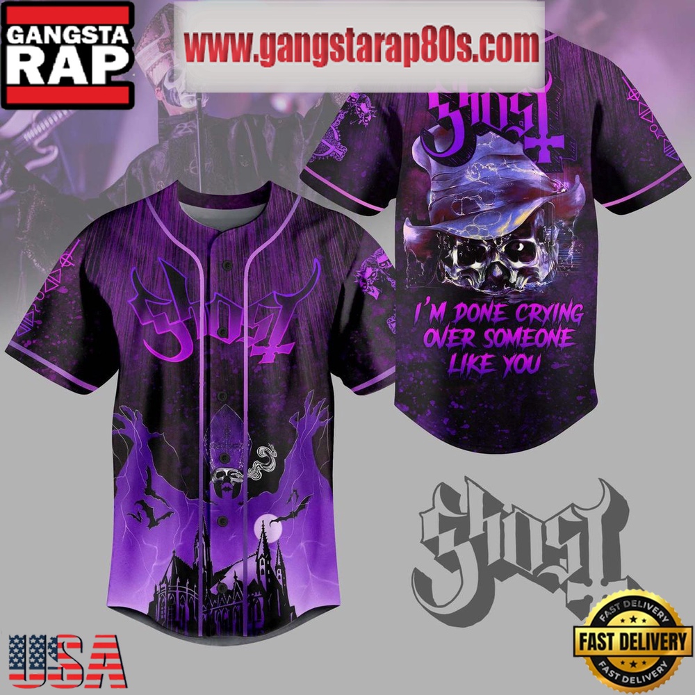 Ghost I’m Done Crying Over Someone Like You Custom Baseball Jersey Shirt Ghost I’m Done Crying Over Someone Like You Custom Baseball Jersey Shirt