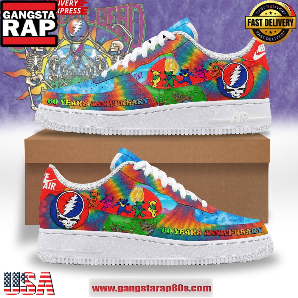 Grateful Dead 60 Years Anniversary Limited Nike Air Force 1 Sneakers Shoes