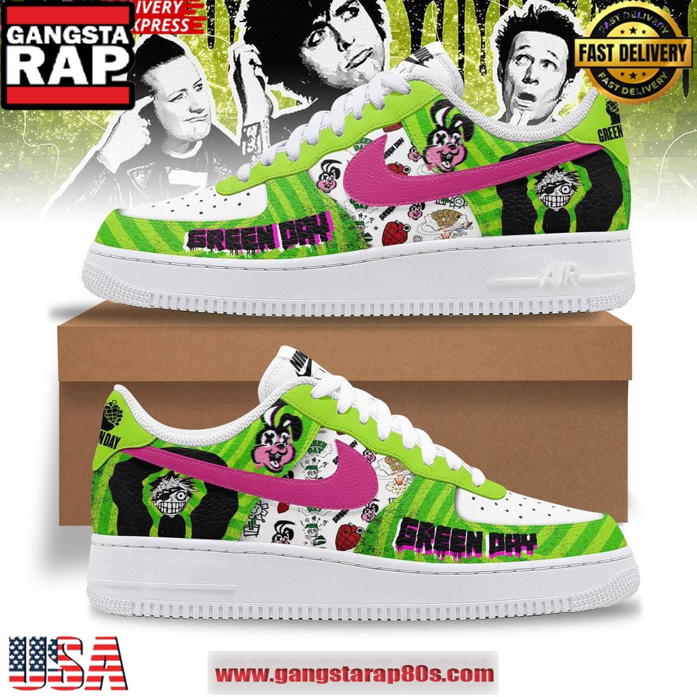 Green Day Graffiti Punk Limited Edition Air Force 1 Sneakers Shoes