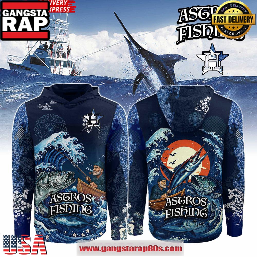 Houston Astros x Wave Hunter Fishing Limited All Over Print Hoodie Houston Astros x Wave Hunter Fishing Limited All Over Print Hoodie