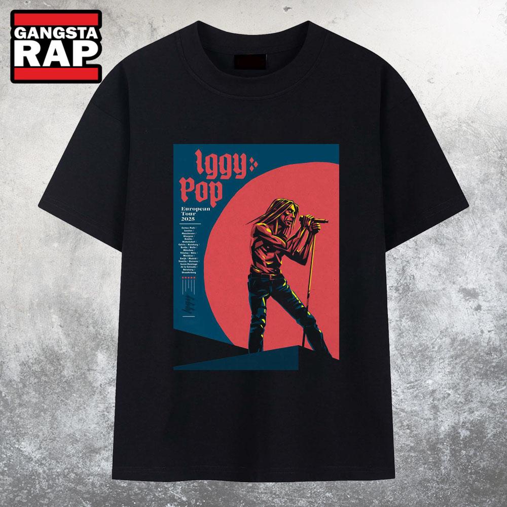 Iggy Pop European Tour 2025 T Shirt