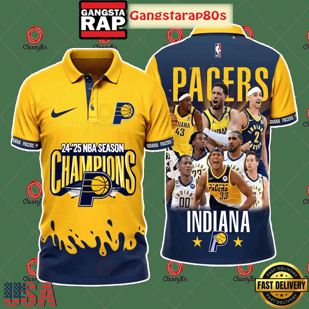 Indiana Pacers 2024 2025 NBA Season Champions Special Edition Polo Shirt